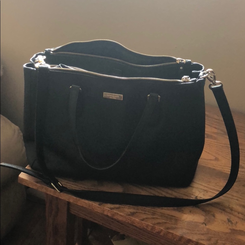 Kate Spade double zip satchel in black Size- Large